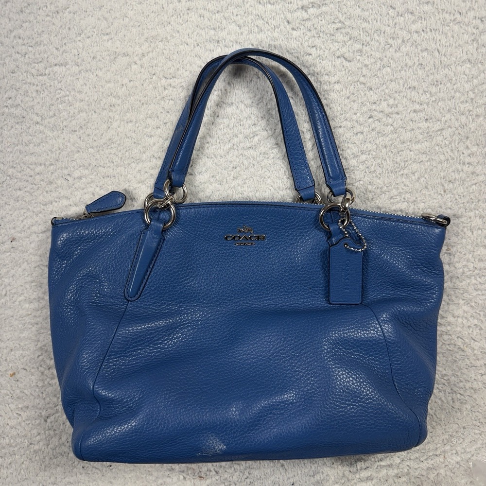 Coach Blue Leather Satchel Crossbody Kelsey Bag Purse B1730-F36675 Everyday
